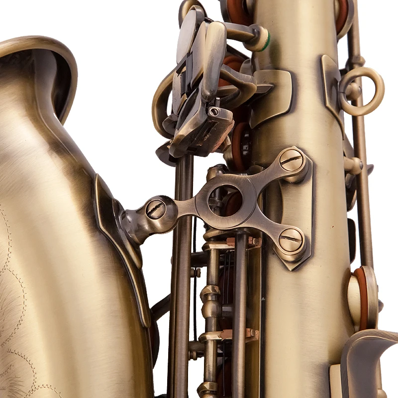 Vintage Style Bb Soprano Saxophone Sax Brass Material Woodwind Instrument with Case Gloves Cleaning Cloth Brush Sax Strap Mouthp
