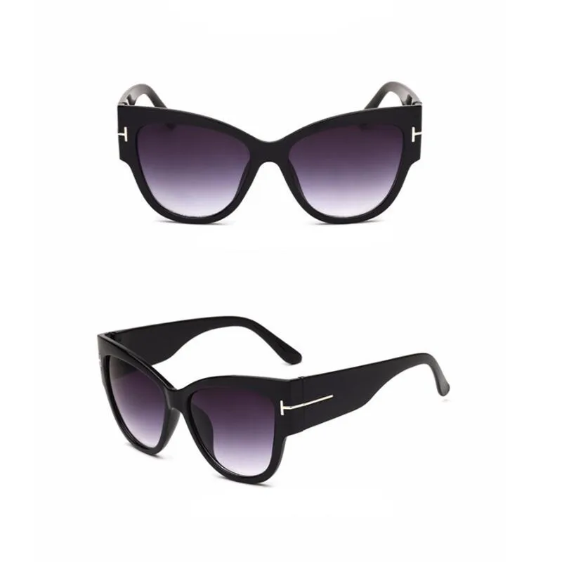 Cross-border sunglasses ladies European and American vintage wide-legged sunglasses wholesale new men's glasses free shopping - Lenses Color: black