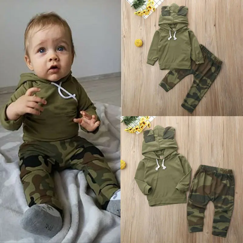 Camo Pantalons Tenues Ensemble Newborn Toddler Infant Baby Boy Girl Vêtements T-shirt tops 
