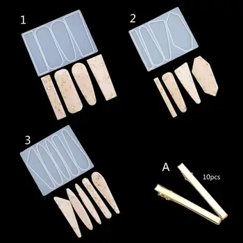 

Acrylic Resin Hair Barrette Resin Mold Geometric Alligator Hair Clips Resin Mold 40JF