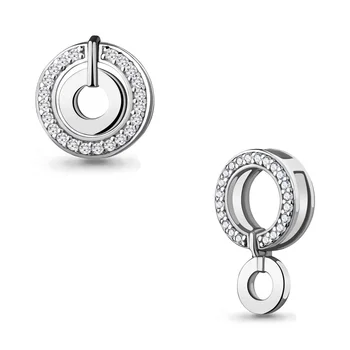

AQUAMARINE slider with cubic zirconia claim., 925 silver