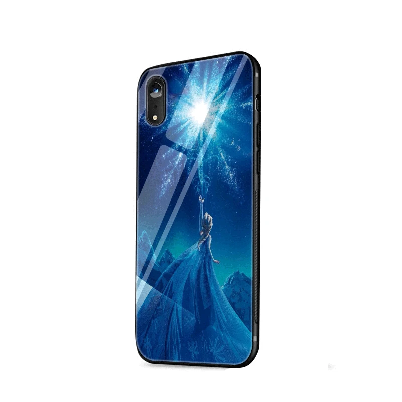Чехол для телефона, стекло для iPhone 11 Pro X XS XR Max iPhone 6 6s 7 8 Plus 5, 5S, чехол с рисунком "Холодное сердце"
