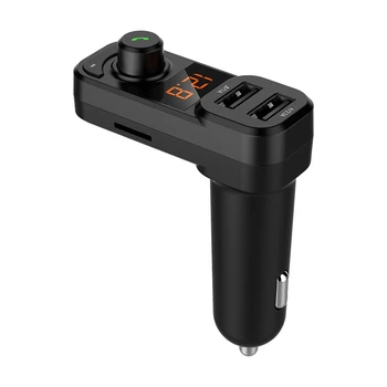 

NEW-Car Bluetooth Mp3 Player Wireless Fm Transmitter Dual USB Hands-Free Call Voltage Detection Micro-Sd Tf Music Playing