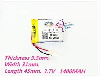 Free shipping 953145 3.7V 1400mAh high-capacity lithium polymer battery GPS mobile power