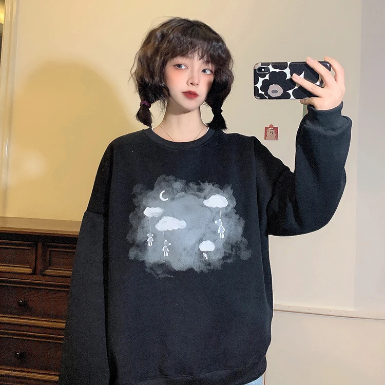 PX3363 Autumn/winter niche blouse dark cloud