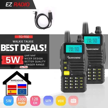 

Recommend! 2pcs UV-R50/UV-R50-1/UV-R50-2 Quansheng TG-UV2 Walkie Talkie UHF VHF 5W Dual Band Two-way Radio 3300mAh Ham Radios 5W