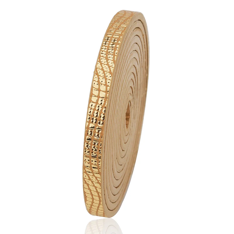 gold 1,2 meter/pcs 5 мм плоский кожаный шнур 10*2 мм кожаный шнур ювелирные аксессуары/материал для бижутерии DIY ручное производство ювелирных изделий - Цвет: gold