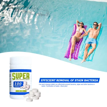 

1 Bottle Water Disinfection Tablets Pills Swimming Pool Cleaning Effervescent for Family Outdoor Swimming Accessories