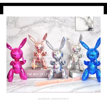 

Balloon rabbit home decor artwork sculpture modern minimalist European Jeff koons