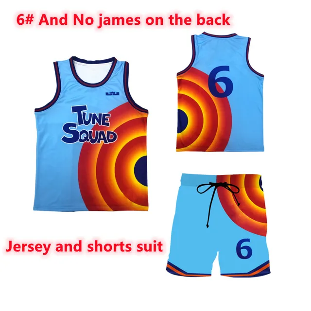 Movie Space Jam 2 Kids Jersey Vest Shirt Shorts Cosplay James Tune Squad Suit Summer Boys Girls Fashion Sportswear Clothes 6Nojames suit