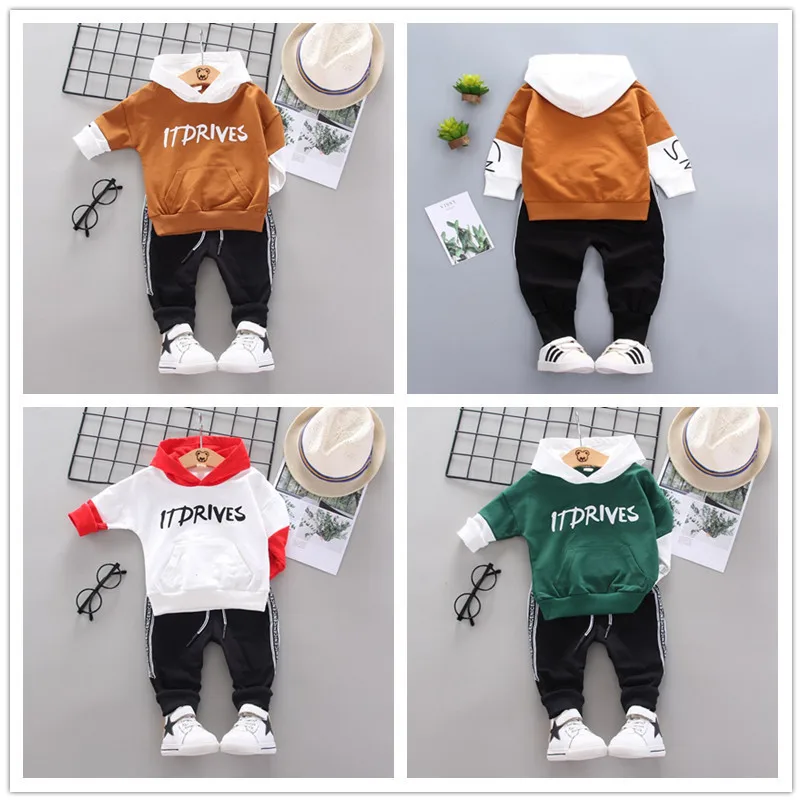 Spring Autumn Children Cotton Clothing Suit Baby Boys Girls Clothes Kids Sport Hoodies Pants 2Pcs/Sets Fahion Toddler Tracksuits