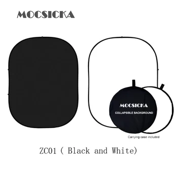 

Mocsicka Black and White Double Sides Photo Booth Backdrop Matte Panel Photography Collapsible Background