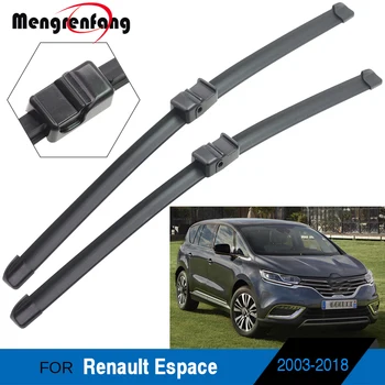 

For Renault Espace 2003-2018 Car Front Windscreen Wiper Blades Frameless Wiper Push Button Side Pin Arms