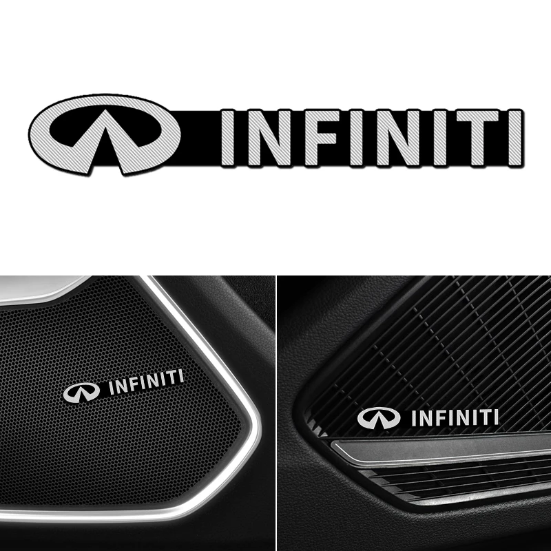 4pcs Car Sound Audio Video Aluminum 3D Stickers For Infiniti ESQ Ex Fx Q60 Q30 Q40 Q50 Q45 Q70 QX70 QX80 QX50 QX56 QX60 QX4 | Автомобили и
