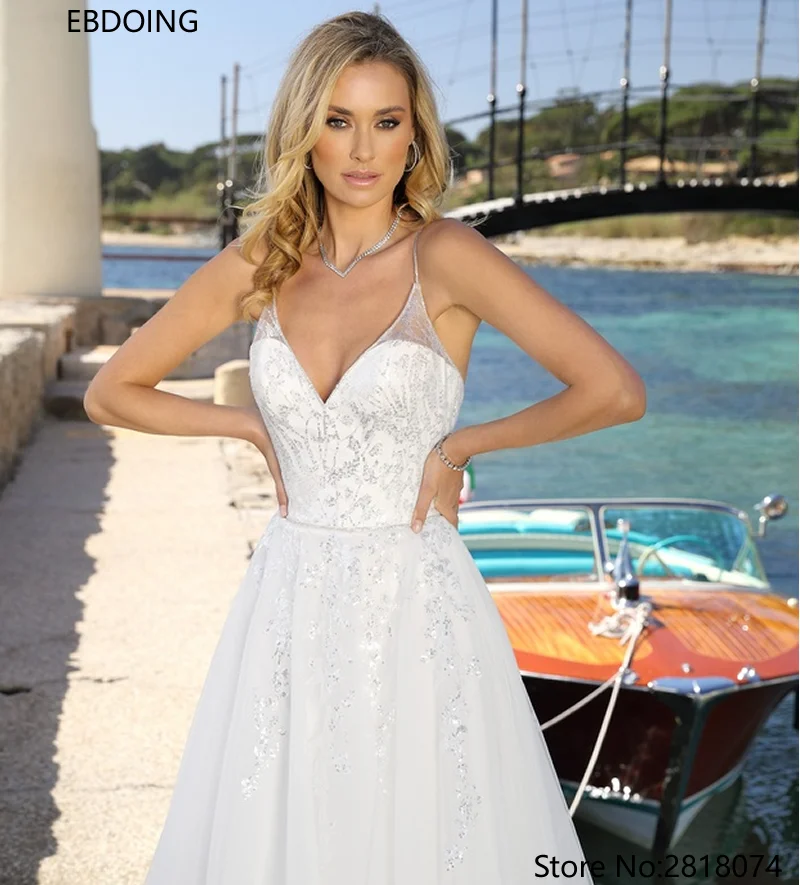 Vestidos De Novia, сексуальное свадебное платье трапециевидной формы с открытой спиной и v-образным вырезом, новейшее, на заказ, большие размеры, длинное свадебное платье для невесты