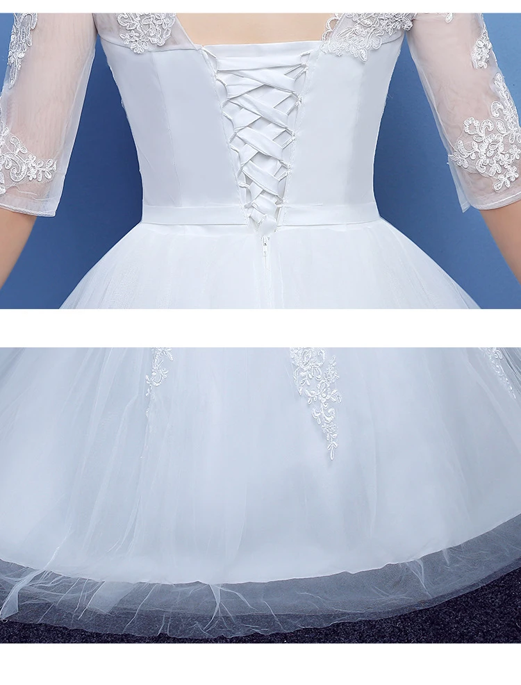 Свадебное платье Новые Бальные платья вышитые свадебные платья большого размера Свадебные платья с коротким рукавом