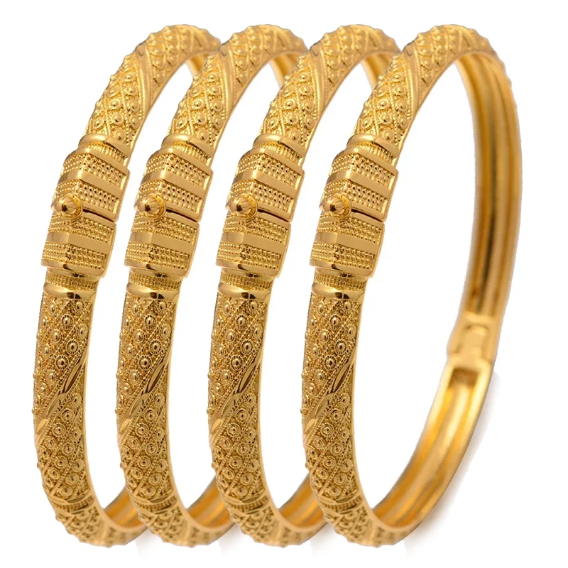 24K Bangles Bracelet for Women 4Pcs/Set bangle bracelet