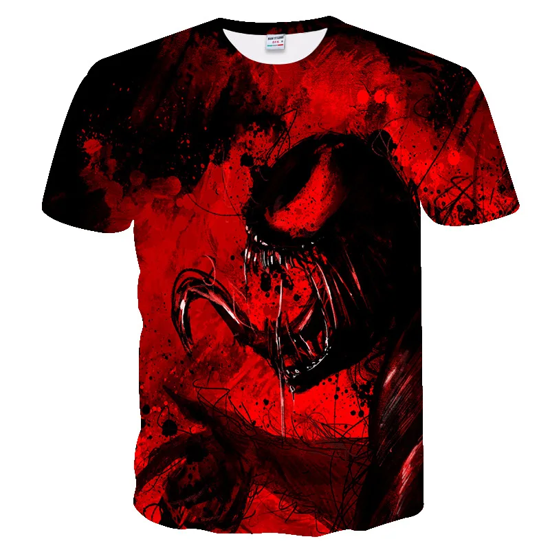 Новая модная футболка с принтом Venom для мужчин и женщин, аниме, 3D футболка, мужская, с коротким рукавом, летние футболки, мужские, Прямая поставка