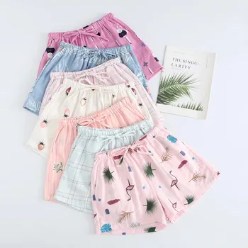 

Women Sleep Bottoms 2019 Summer fresh shorts Full Cotton Soft Home Pajamas Pants Lounge Womens Shorts Pyjamas