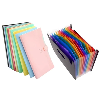 

Plastic Expanding File Folders Accordion Document Organizer 5-Pocket A4 Letter Size for School and Office & 12 Pockets Expanding