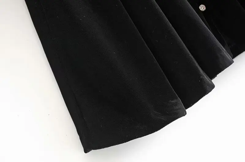 Летнее платье, женское винтажное черное бархатное платье, элегантное женское платье с v-образным вырезом и коротким рукавом, тонкое мини-платье трапециевидной формы, HHWM2347