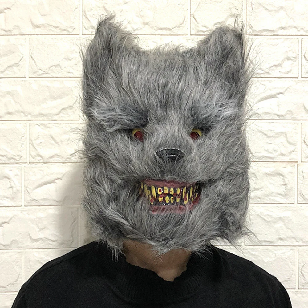 Кровавый плюшевый медведь маска маскарад страшная плюшевая маска представление на Хэллоуин реквизит Хэллоуин принадлежности страшный дикий волк Маска кролик