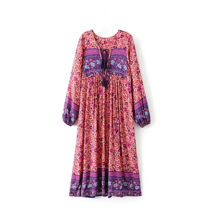 

Spring-Summer New Style Bohemian Style Dress European And American-Style Stylish Positioning Flower Hot Selling Women's Clothing