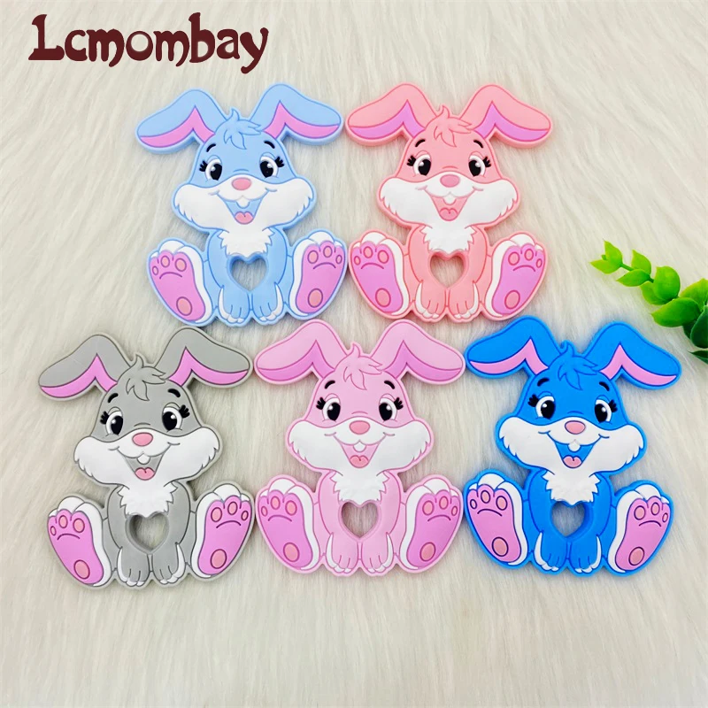1pcs Cartoon Rabbit Baby Teeether Animal Beads DIY Rodent Silicone Teething Toy Nursing Gift Accessories 2