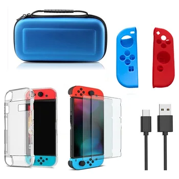 

6 in 1 Game Player Protection Set for Nintendo Switch Travel Carrying Case Screen Protective Case Charging Cable R20