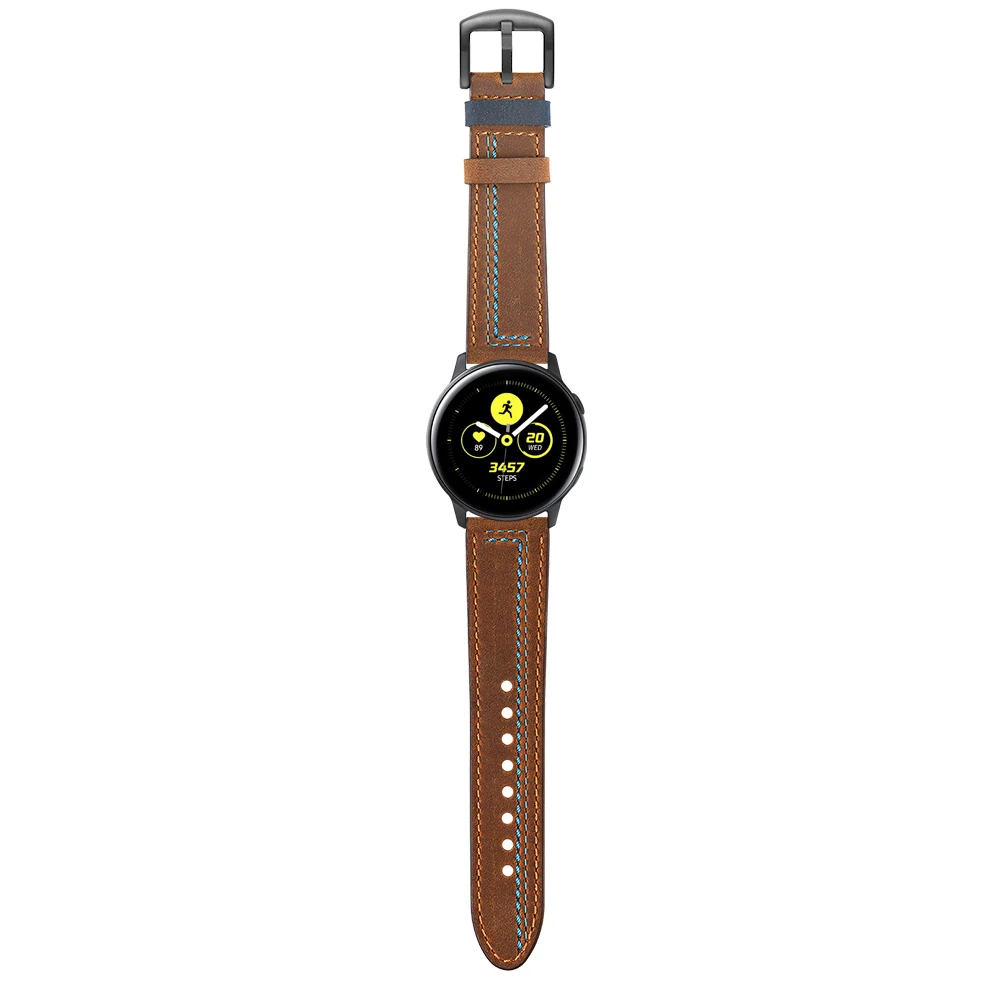 Ремешок из натуральной кожи для samsung Galaxy Watch active 1 2 40 мм 44 мм