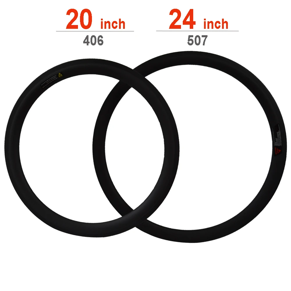 Carbon fiber 507 folding bike rims 24 inch bmx racing clincher rim 30mm