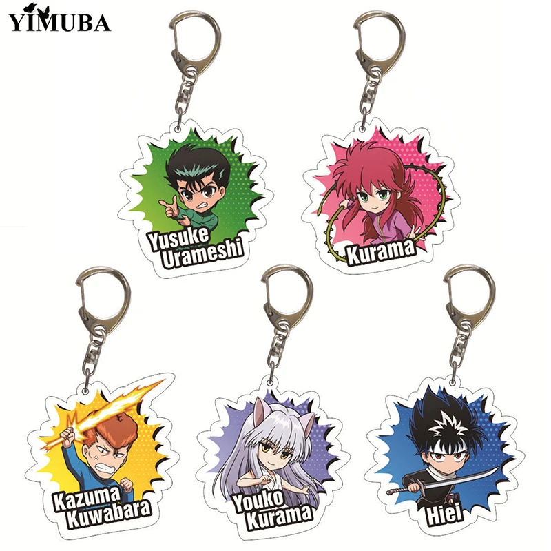 Винтажный аниме YuYu Hakusho брелок Urameshi Yuusuke Kurama Hiei фигурки кулон акриловый