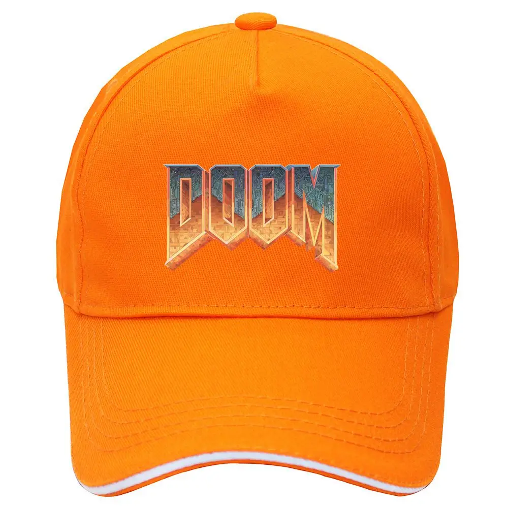 Doom игровая Мужская натуральная бейсболка бейсбольная кепка бейсболка шапка игры Кепка Хип Хоп Кепка с регулировкой размера головные уборы для мужчин и женщин шляпа - Цвет: Оранжевый