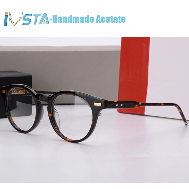 IVSTA Tom TB 402 404 Модные женские ацетатные очки ручной работы мужские оптические оправы по рецепту квадратная черепаха с логотипом люксовый бренд