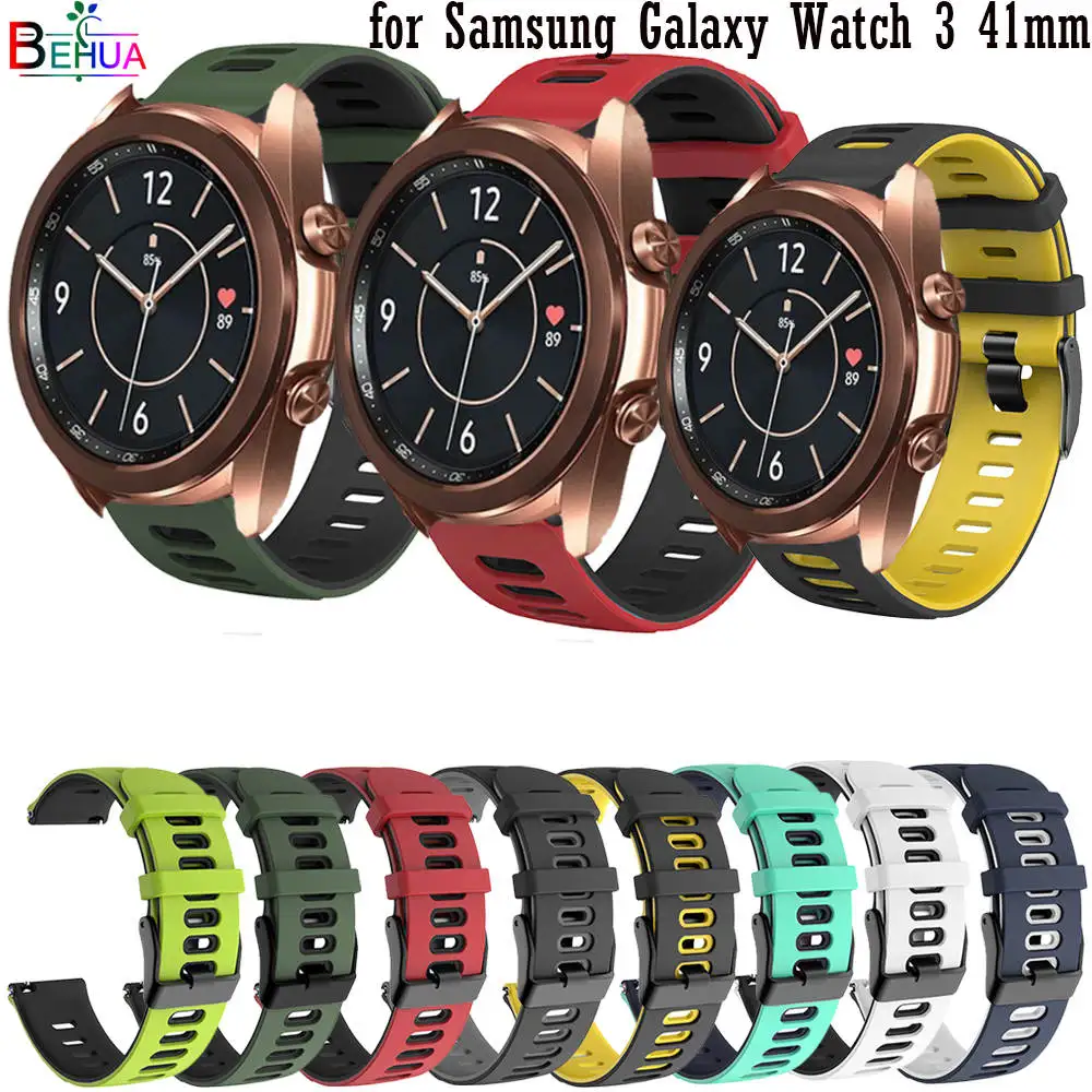 Ремешок силиконовый для Samsung Galaxy Watch 3 41 мм оригинальный спортивный браслет