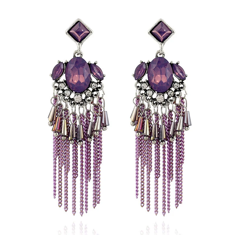 

Роскошные серьги-подвески NIUYITID для женщин и девочек, длинные серьги с кисточками, крупные этнические украшения