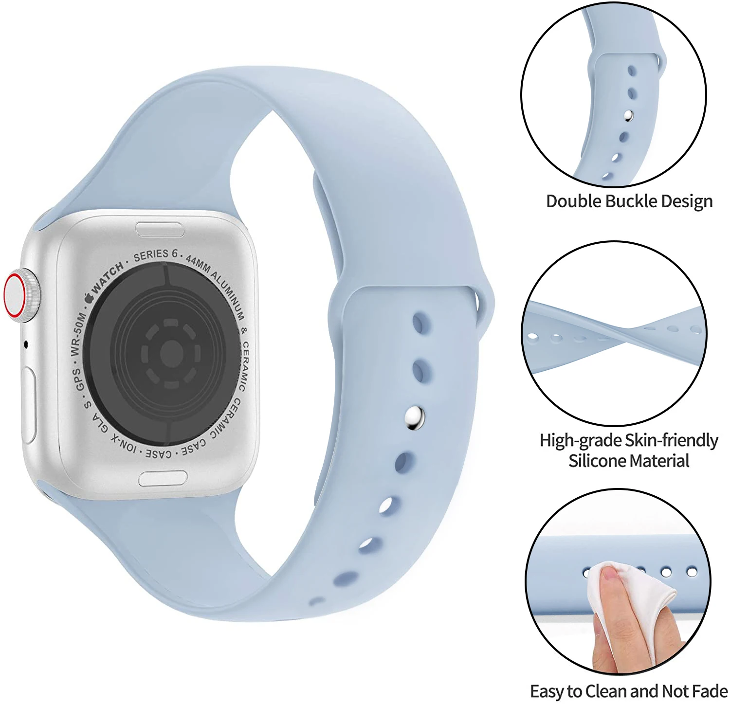 Silicone Strap Watch Compatible Apple Watch Band 45mm 44mm 41mm for bracelet iWatch 40mm 38mm correa apple watch series 7 6 5 SE