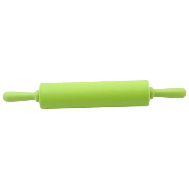 green Силиконовая Скалка деревянная ручка для выпечки помадка паста палка Скалка кухонный инструмент для выпечки Пельменей - Цвет: green