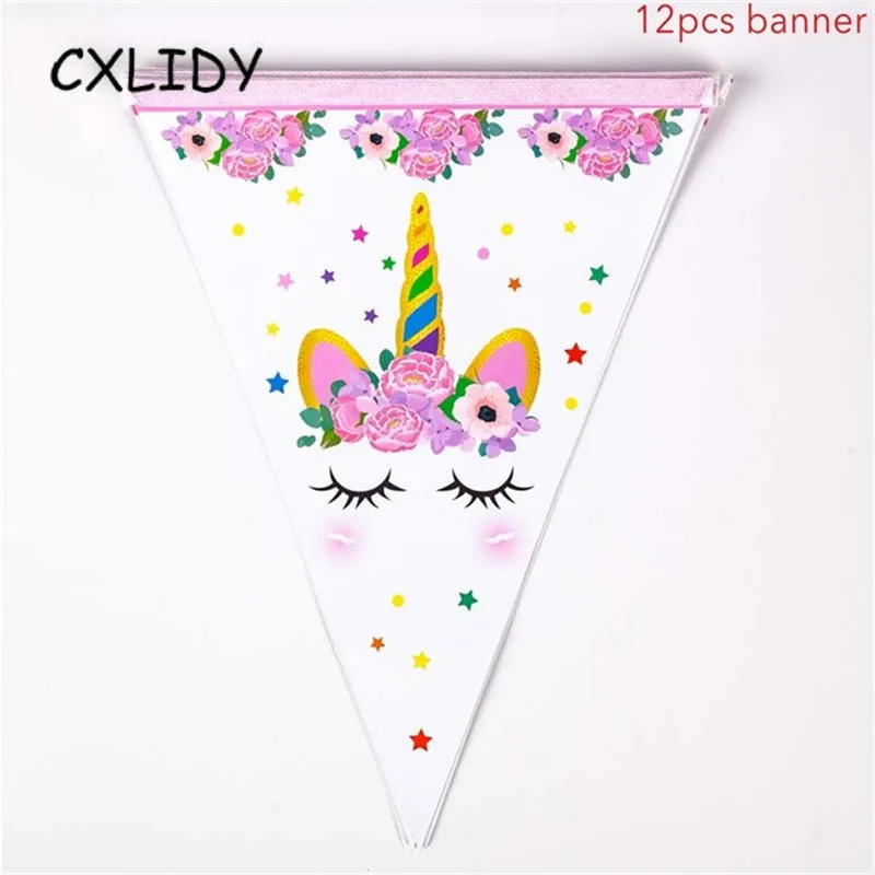 Rainbow Unicorn Cupcake Wrappers Cake Topper Happy Birthday Party Cake Decorations Kids Baby Shower Unicorn Party Supplies GM001 (26)