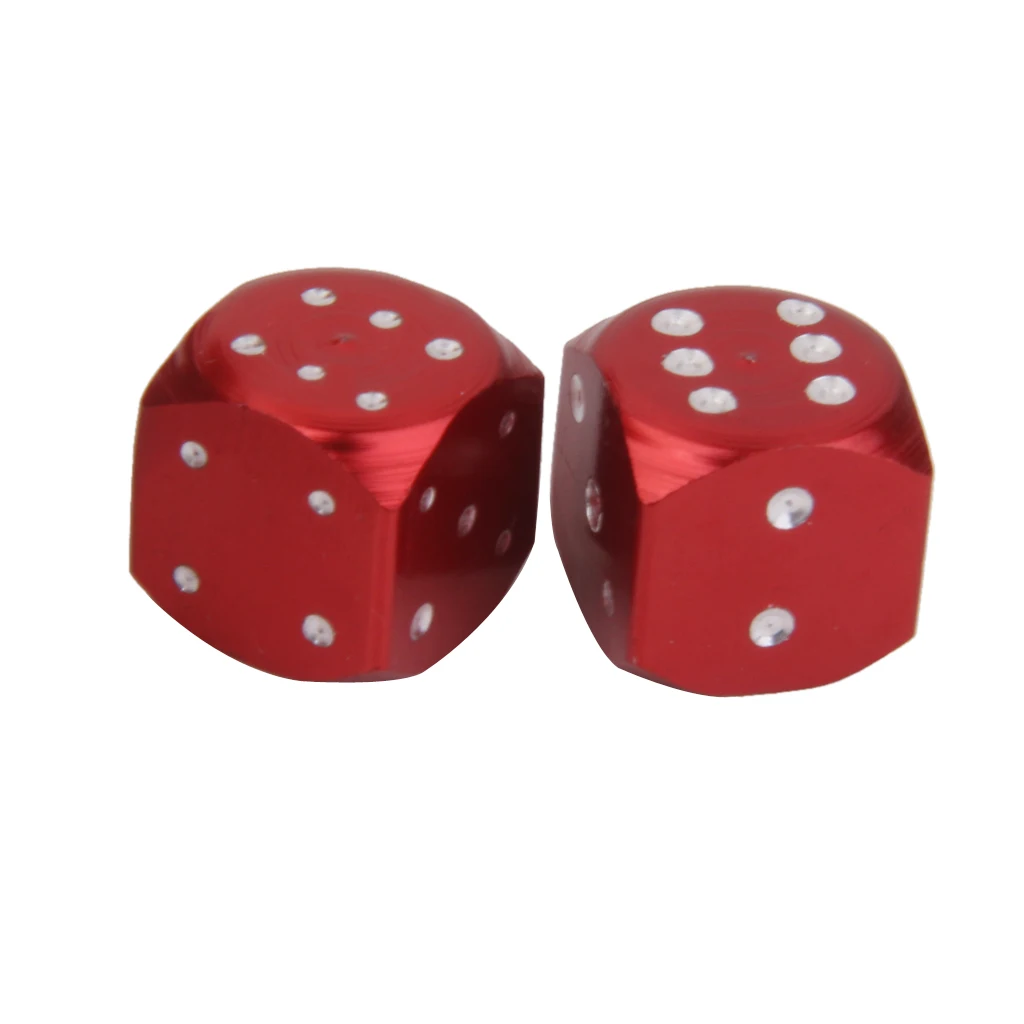 2Pcs Dice Valve Stem Caps Motorcycle Car Truck Bike Tire Wheel Cover 