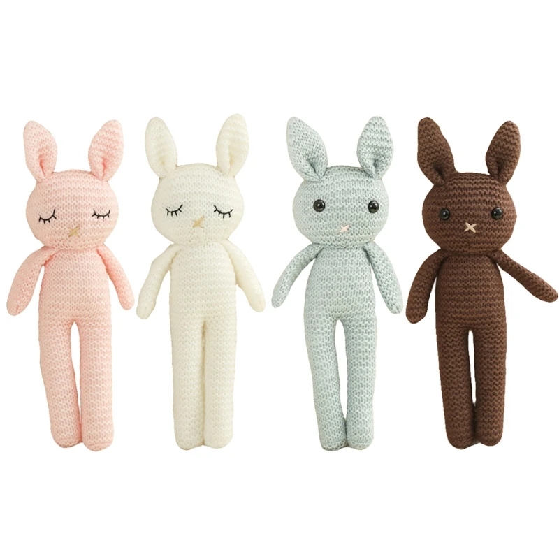 8’’ Small Size Stuffed Bunny Crochet Wool Doll Pendant Interactive Toy for Baby Emotion Smooth Office Automobile Supply | Игрушки и