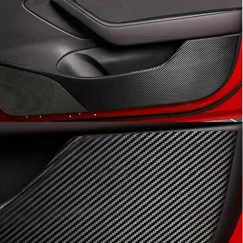 

For Tesla Model 3 17-19 Door Anti Kick Pad Protector Trim Carbon Film Cover 4x