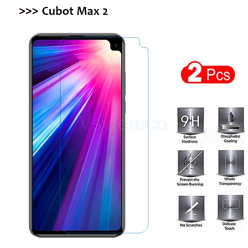 

2PCS Tempered Glass for Cubot Max 2 6.8" 9H Toughened Ultra-thin Glass Screen Protector For Cubot Max 2 Protecitve Phone Film