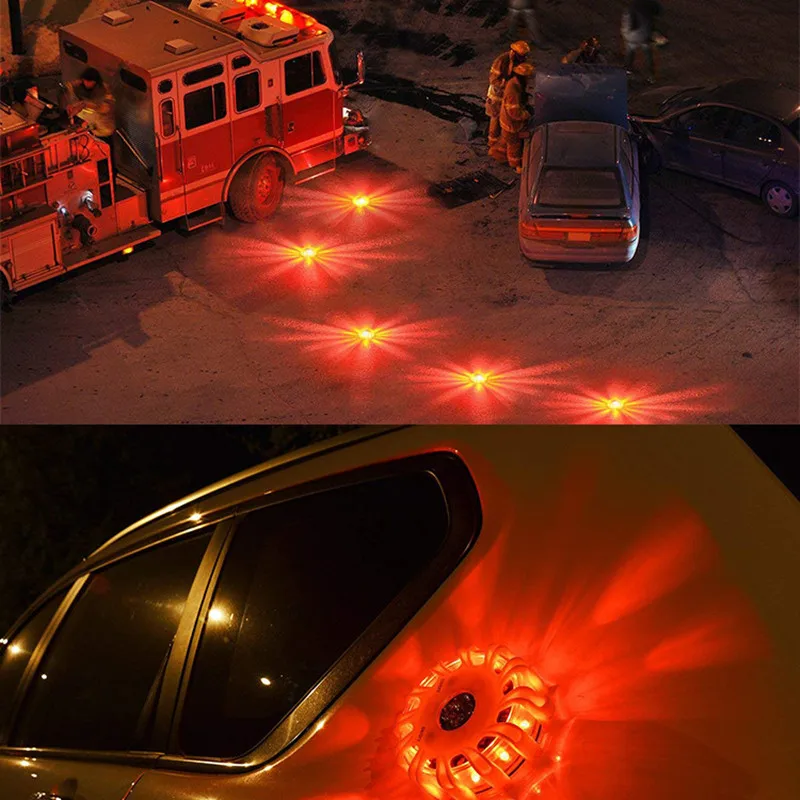 Red Blue Led Police Road Led Light Emergency Car Lights Road Flares Warning Night Lights Roadside Disc Beacon