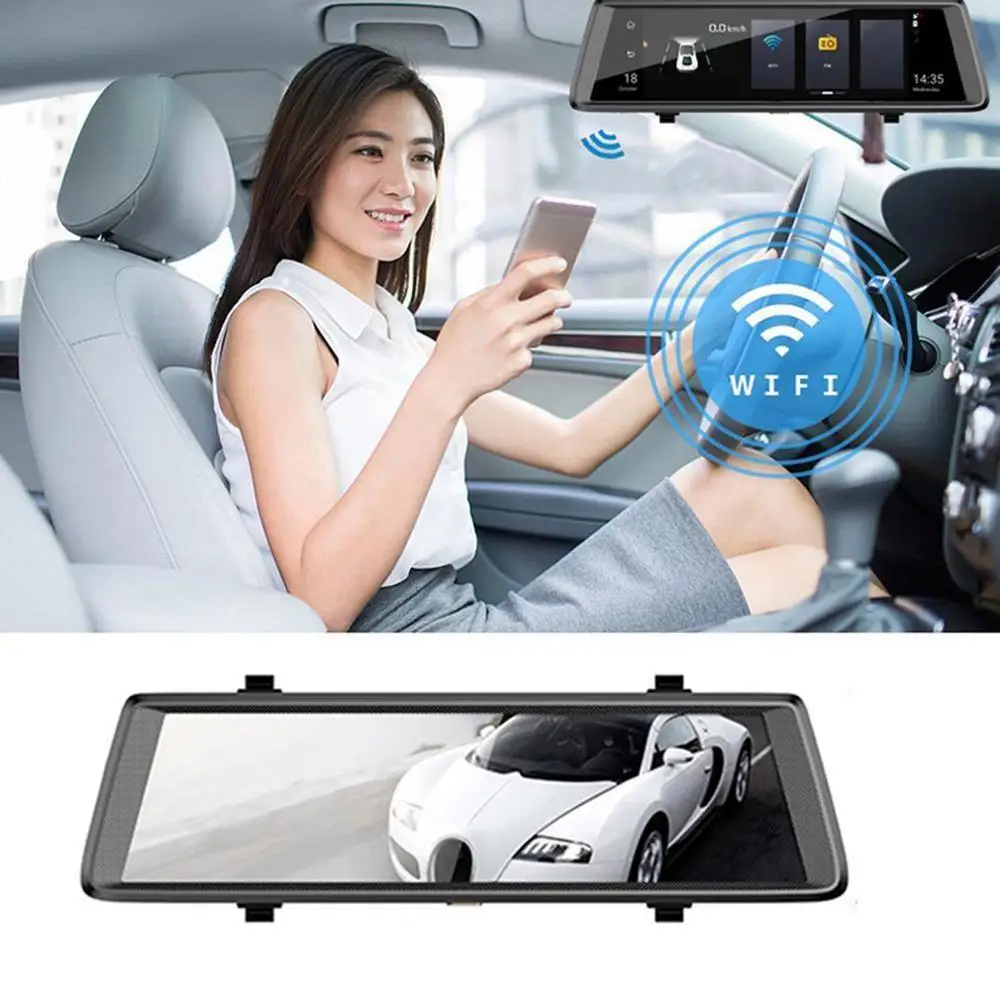 4G Streaming Media Wif 10 Inch Rearview Mirror Recorder Smart Rearview Mirror Dual Recording Android Navigation Electronic Dog