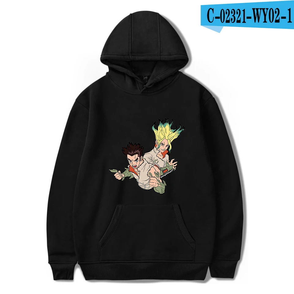 As shown Принт dr. stone Осенняя мужская модная толстовка с капюшоном популярная толстовка с капюшоном в стиле аниме для мужчин/женщин Удобная Повседневная Толстовка с капюшоном пуловер Горячая Распродажа - Цвет: As shown