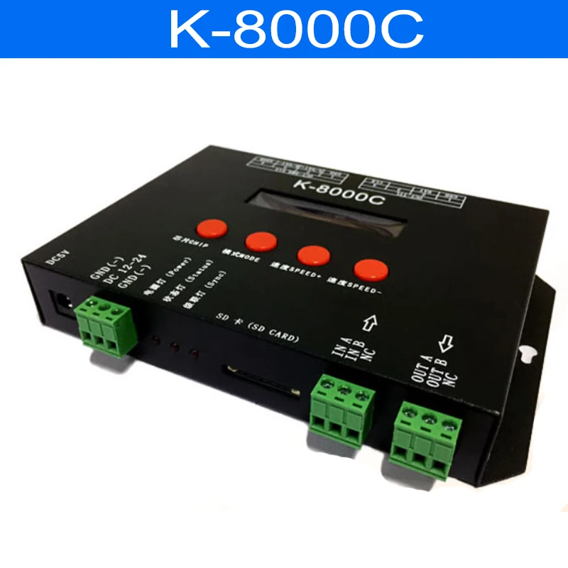 US $137.16 K8000C Programmable DMXSPI SD CardoffLine DC524V For RGB Full Color LED Pixel Controller Light Strip