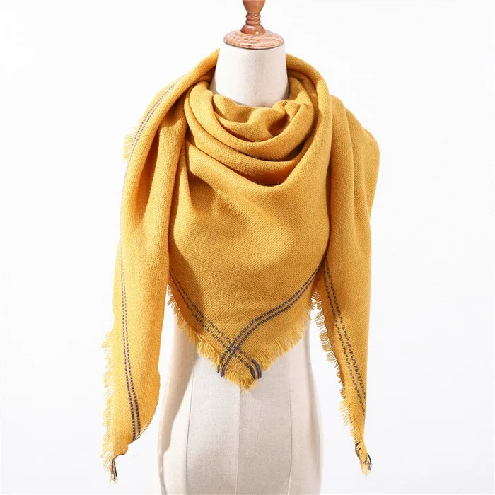 Модный вязаный женский шарф на весну и зиму, клетчатые теплые кашемировые шарфы, шали, роскошная брендовая бандана для шеи, Пашмина для девушек - Цвет: 26