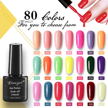 

Limegirl 80 Colors Semi-permanent UV Varnish Gel Lacquer Nail Polish Gellak Nails Decorations Manicure Design Liquids Nails Gel