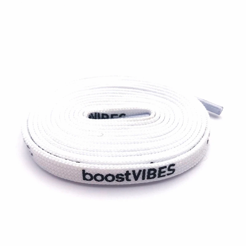 Weiou Шнурки плоские печатные BoostVIBES Черный Белый двухсторонний печать Экстра